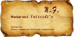 Madarasi Felicián névjegykártya